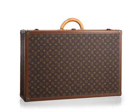 vintage Louis Vuitton suitcase in classic monogram canvas. Milan, Italy, October 3_2025