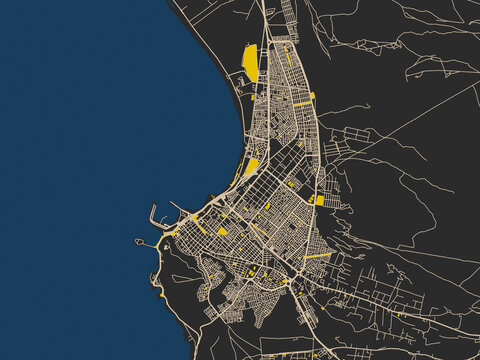Abstract city map of Arica, Chile
