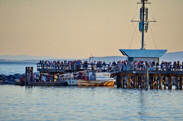 City of White Rock Pier at sunset.  This is the longest pier in Canada.
