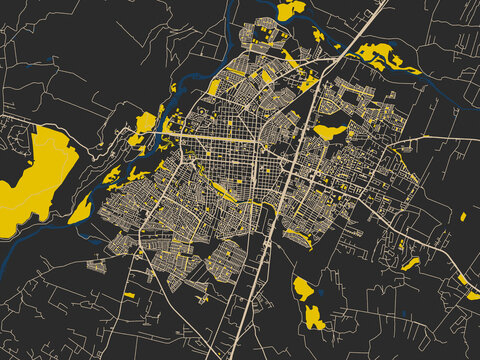 Graphic city map artwork of Talca, Chile