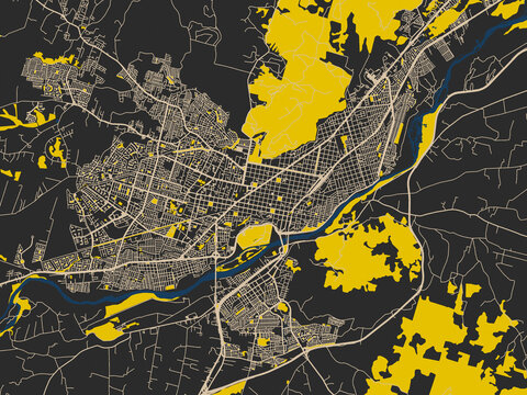 Temuco, Chile &ndash; minimalist flat city map