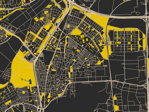 Modern flat map of Getafe, Spain