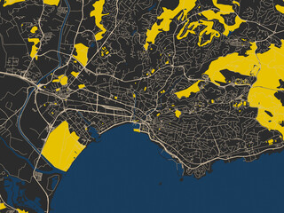 Frejus, France – minimalist flat city map