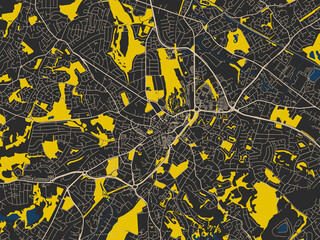 Posterstyle Map Dudley United Kingdom