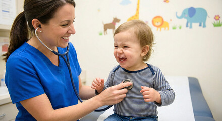 doctor examining baby