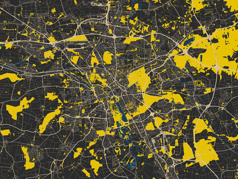 Modern flat map of Hannover, Germany