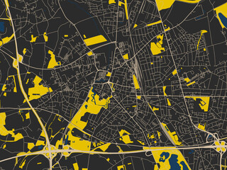 Clean urban street map of Moers, Germany © W&S Stock