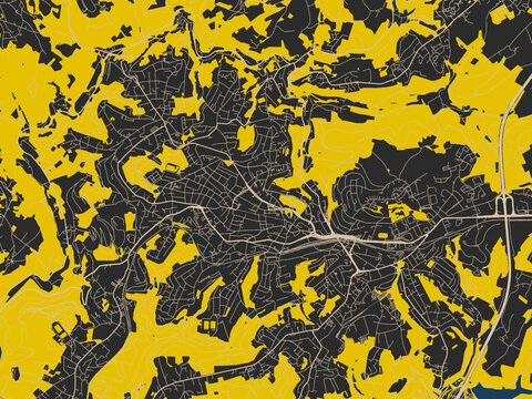 Remscheid, Germany &ndash; minimalist flat city map