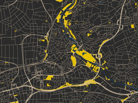 Abstract city map of Waiblingen, Germany