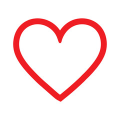 red heart isolated on white background