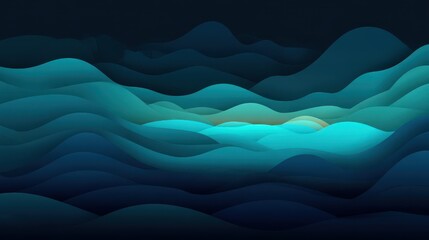 Abstract Pixelated Waves in Shades of Blue and Teal Generating a Sense of Depth and Movement