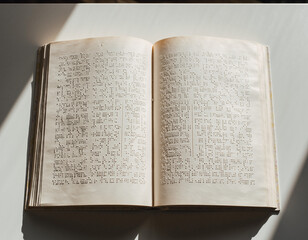 Obraz premium World Braille Day Flatlay Concept – Open Braille Book Minimalist Scene