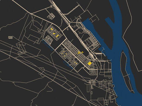 Graphic city map artwork of Umm Qasr, Iraq