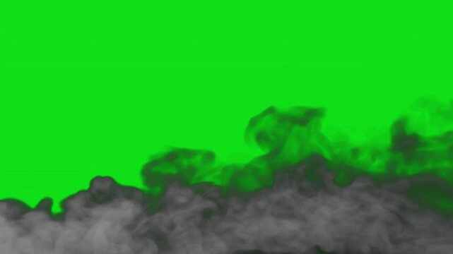 Turbulent cold steam or smoke. Swirly dust animation. Spooky mist background. Loop. Green screen, chromakey