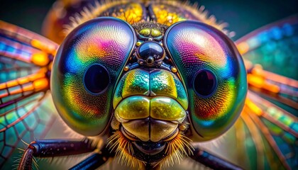 dragonfly on a green background