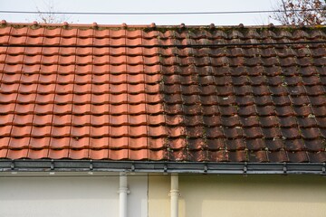 Nettoyage de toiture en tuiles	