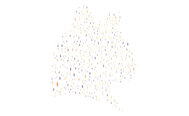 Abstract Canada Map Shape with Falling Confetti outline