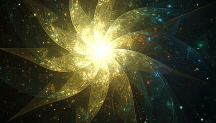 Abstract golden spiral with starlike center.