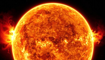 Solar Flare on the Sun with Outer Space.
