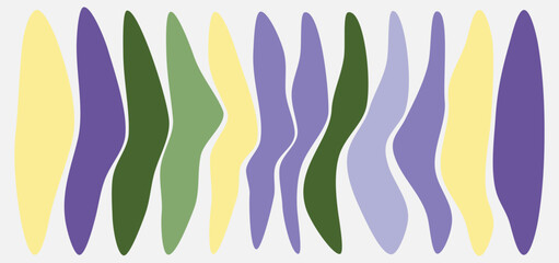 Organic Abstract Shapes in Pastel Colors on White Background