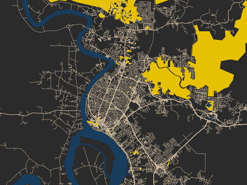MAL, Sibu &ndash; minimalist flat city map