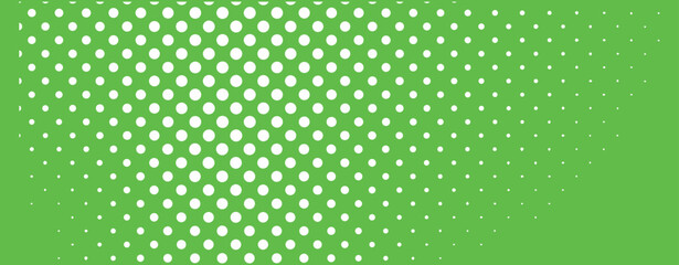White dots on green halftone background abstract circles