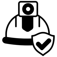 Helmet Glyph Icon Mini Illustration, Use For Modern Concept, Print, Ui, Ux Kit, Web And App Development. Vector Related To Firefighter, Rescue And More