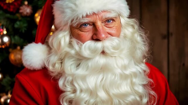 A cheerful and cunning Santa. Christmas Eve, magic and witchcraft