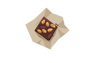 chocolate cake isolated on white background