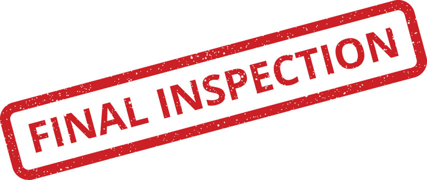 Grunge style red stamp with the clear text final inspection in a robust rectangular frame