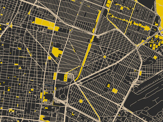 Clean urban street map of Venustiano Carranza, Mexico