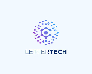 C technology letter logo