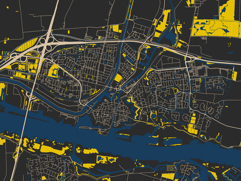 Abstract city map of Gorinchem, Netherlands