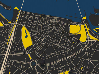 Posterstyle Map Nijmegen Centrum Netherlands