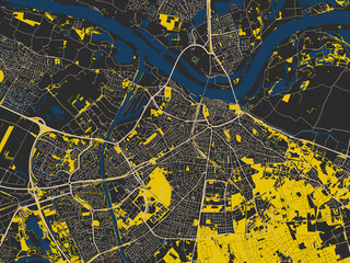 Urban Map Nijmegen Netherlands Dark