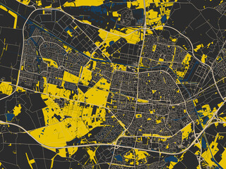 Abstract City Map Tilburg Netherlands