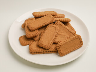 Rectangle shape biscuits on white background