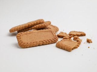 Rectangle shape biscuits on white background