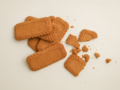 Rectangle shape biscuits on white background