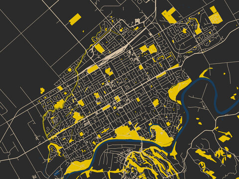 Graphic city map artwork of Palmerston North, New Zealand