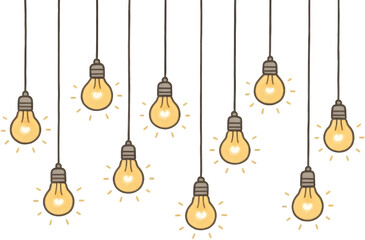 Vector Christmas lights. Christmas garland PNG. Christmas light PNG. Christmas decoration, LED lamps, idea concept image, Hanging light bulbs cut pit. Vintage light bulbs hanging. Generative AI