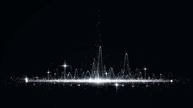 Luminous Abstract Digital Sound Wave Graphic Design on Dark Background