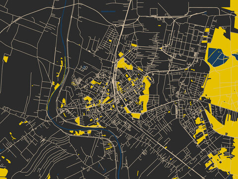 Mielec, Poland &ndash; minimalist flat city map