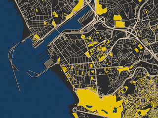 Abstract City Map Matosinhos Portugal