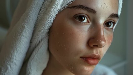 A young woman enjoys a facial spa treatment with her eyes closed in relaxation.