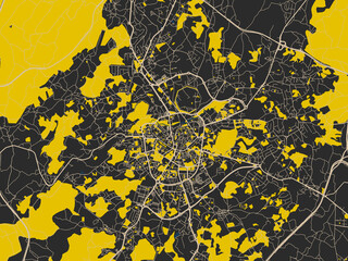 Minimalist Map Viseu Portugal Charcoal