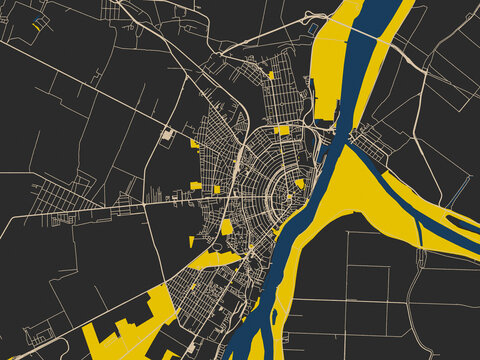 Braila, Romania &ndash; minimalist flat city map