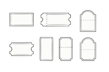 Vintage blank labels with decorative borders on neutral background