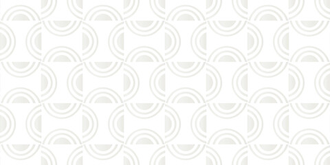 Seamless cloud dancer color circle geometric vector pattern. Color of the year 2026