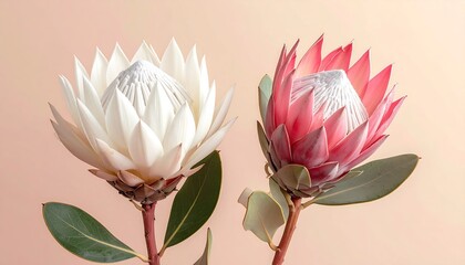 Two king protea flowers